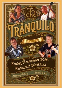 Poster muziekmiddag Tranquilo, zondag 15 november 2026
